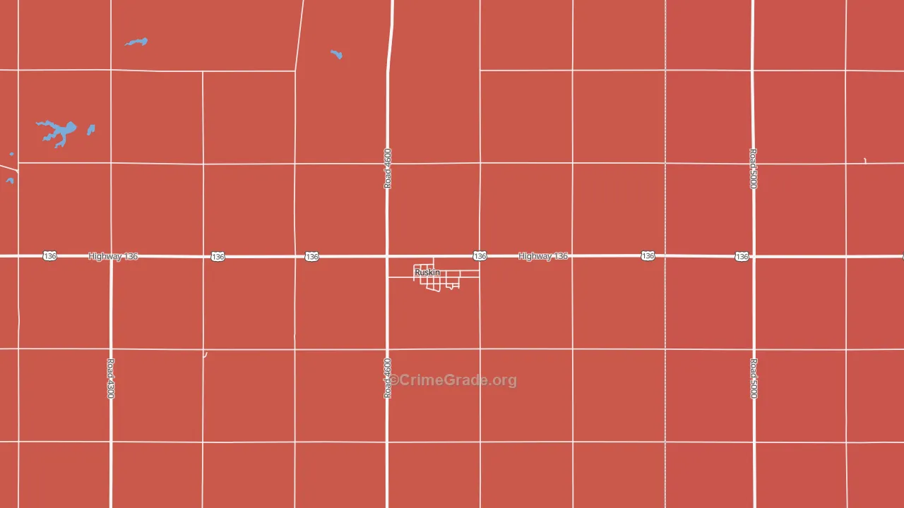 Ruskin, NE Map of Robbery Rates