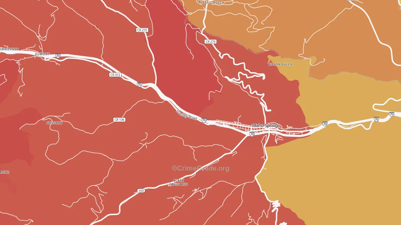 Russell Gulch, CO Map of Robbery Rates