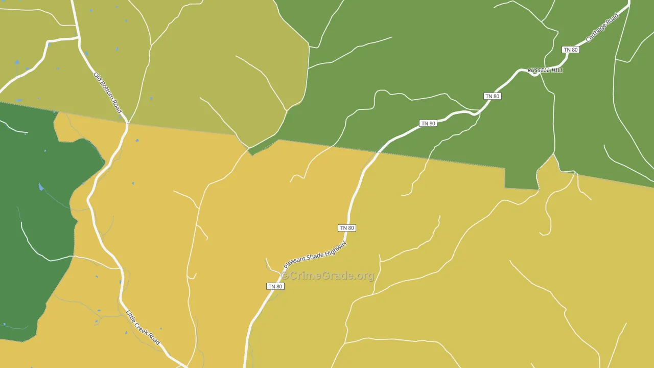 Russell Hill, TN Map of Robbery Rates