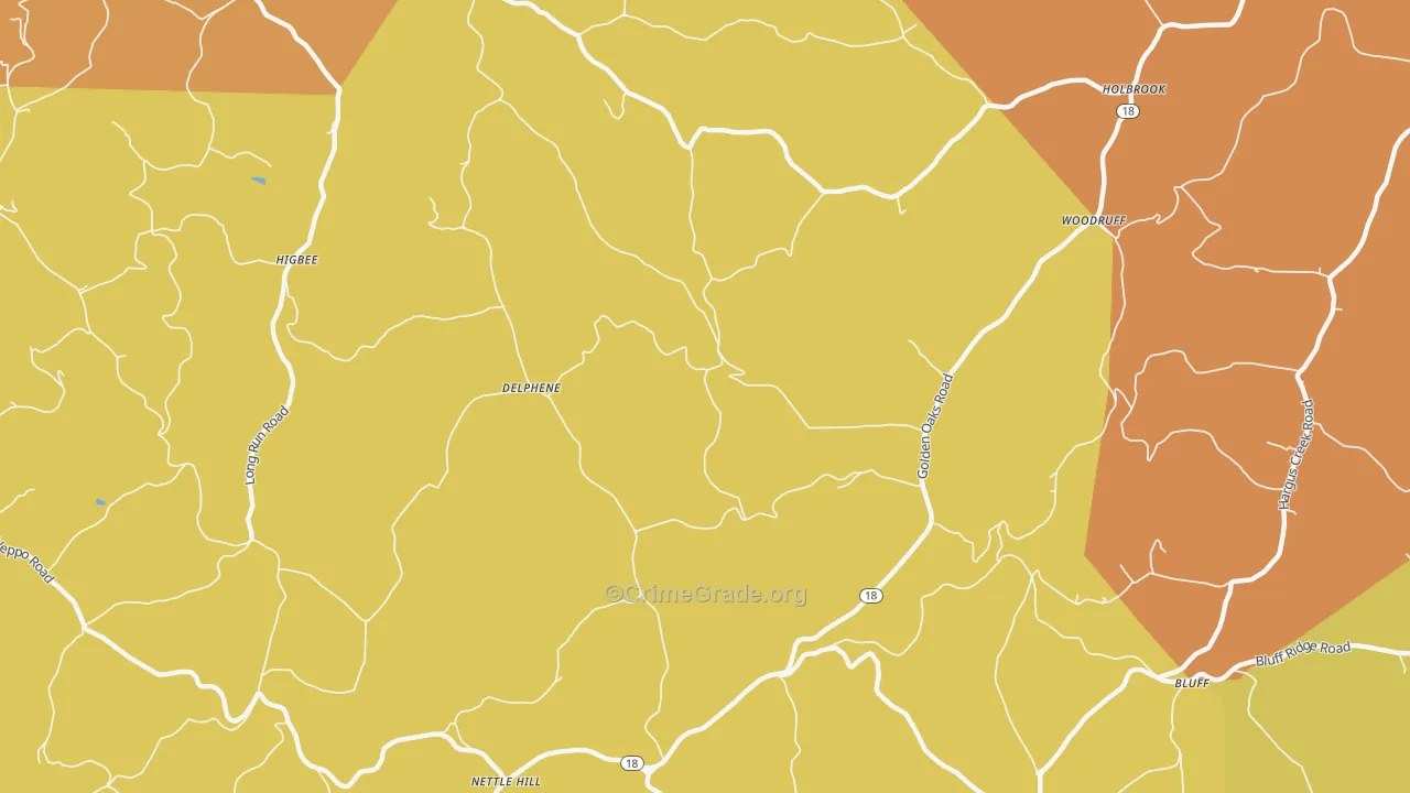 Rutan, PA Map of Robbery Rates