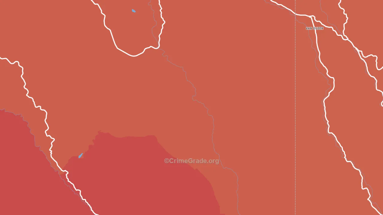 Ruth, CA Map of Robbery Rates