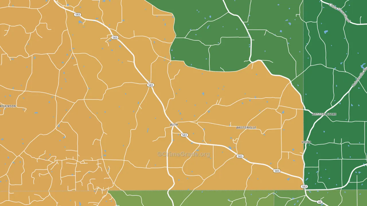 Ruth, MS Map of Robbery Rates