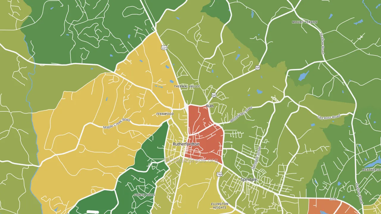 Ruth, NC Map of Robbery Rates