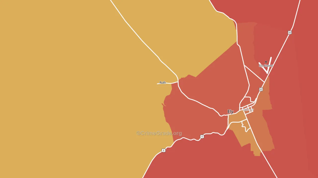 Ruth, NV Map of Robbery Rates