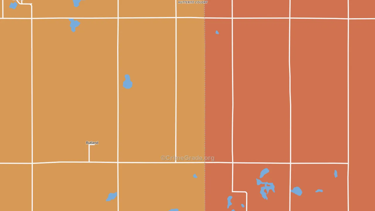 Rutland, SD Map of Robbery Rates