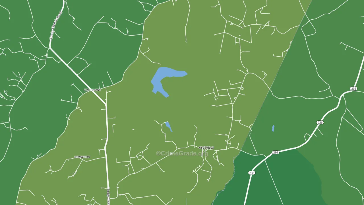 Ryceville, MD Map of Robbery Rates