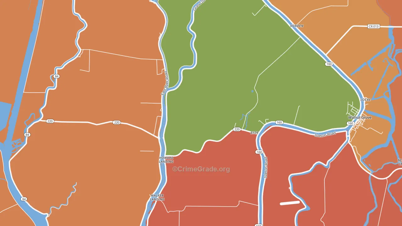 Ryde, CA Map of Robbery Rates