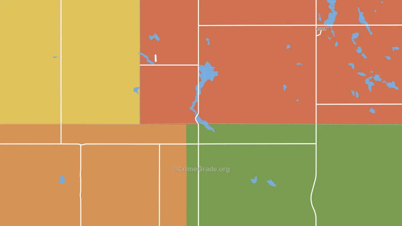 Ryder, ND Map of Robbery Rates