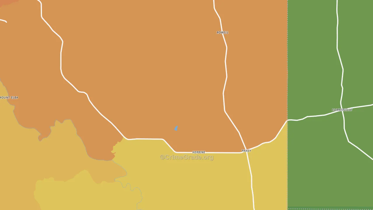 Rye, AR Map of Robbery Rates