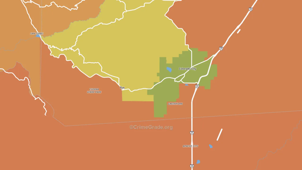 Rye, CO Map of Robbery Rates