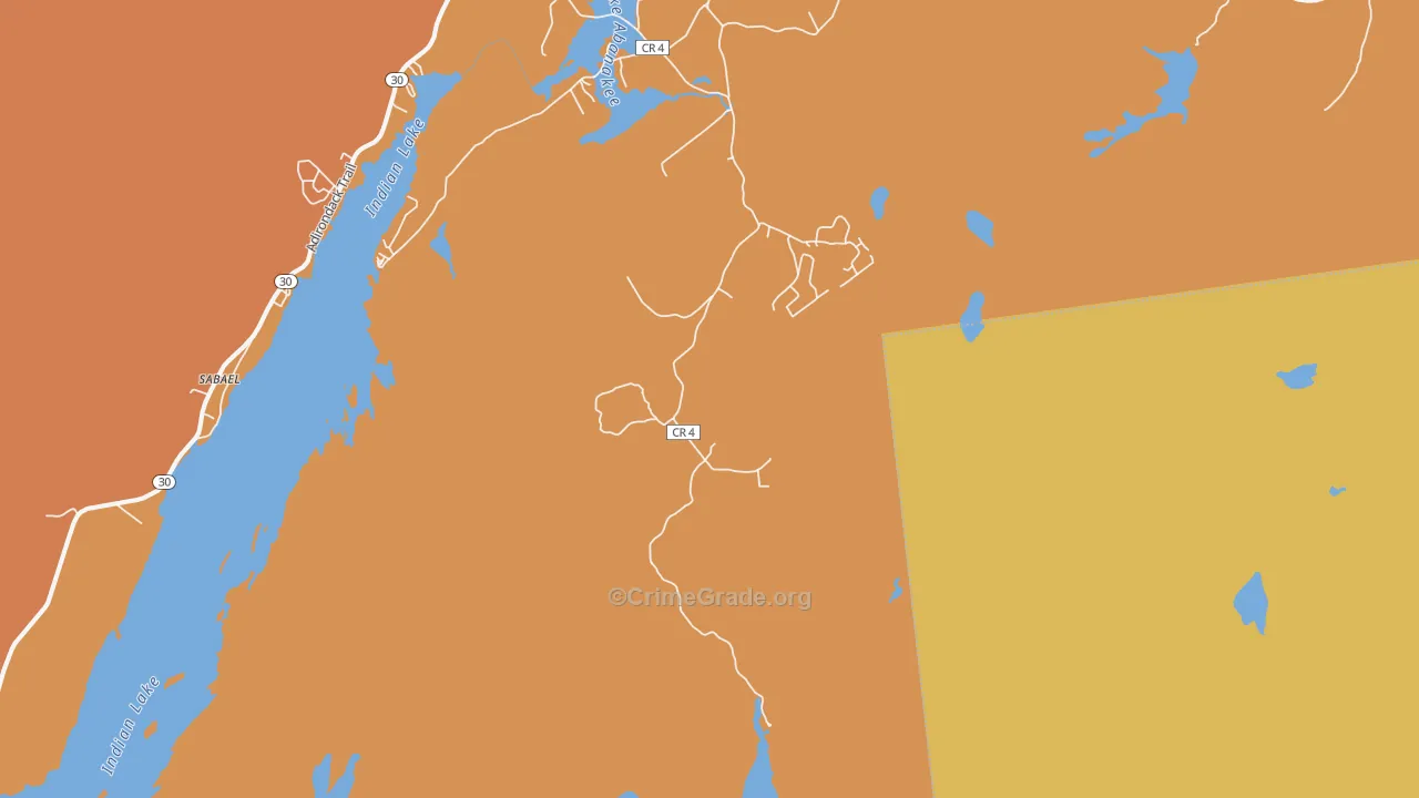 Sabael, NY Map of Robbery Rates