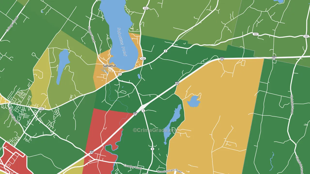 Sabattus, ME Map of Robbery Rates
