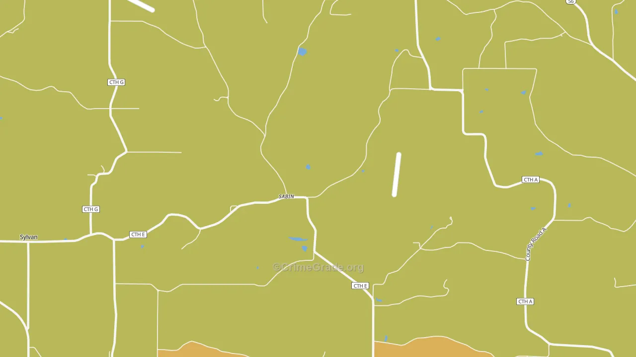 Sabin, WI Map of Robbery Rates