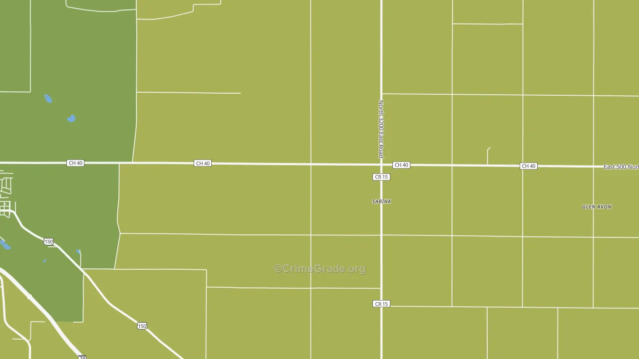 Sabina, IL Map of Robbery Rates