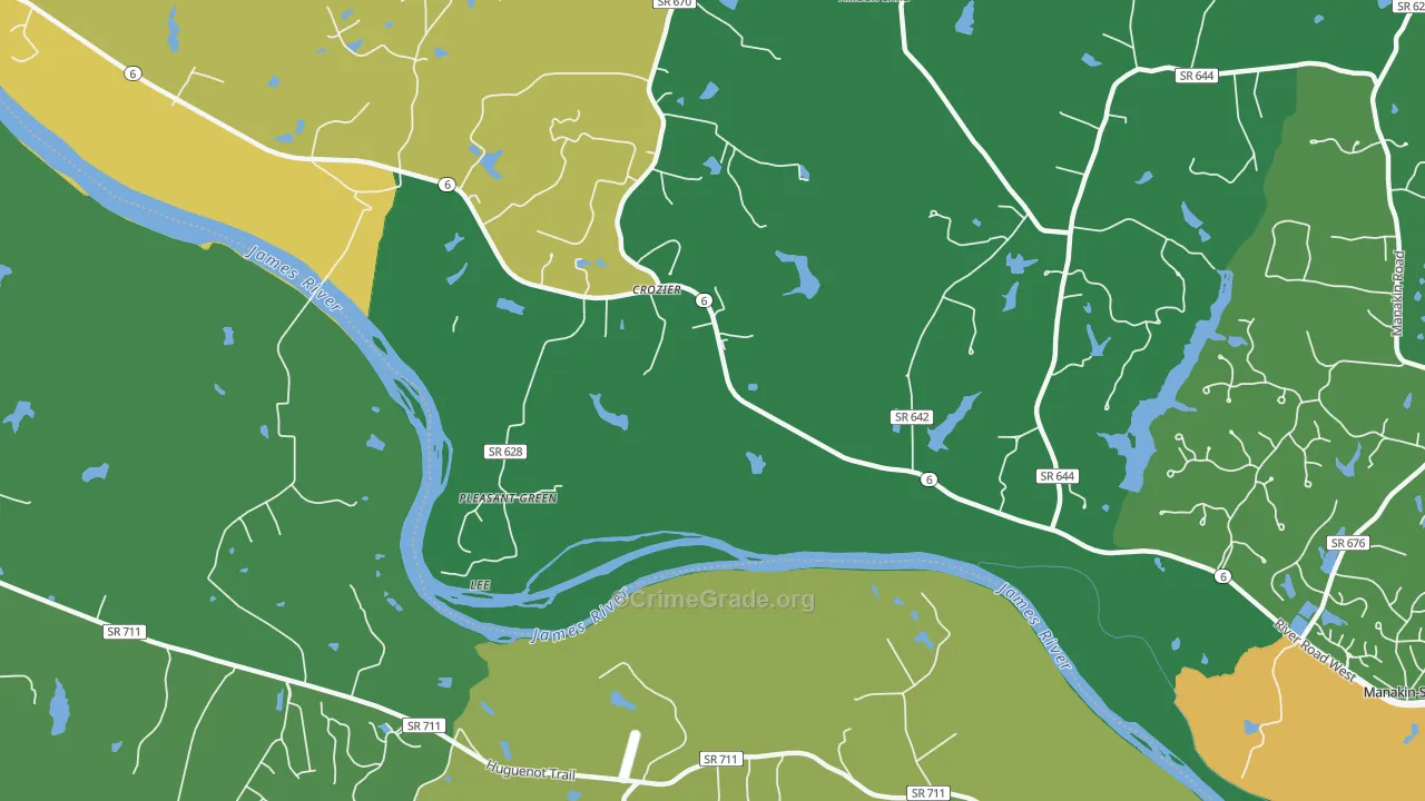 Sabot, VA Map of Robbery Rates