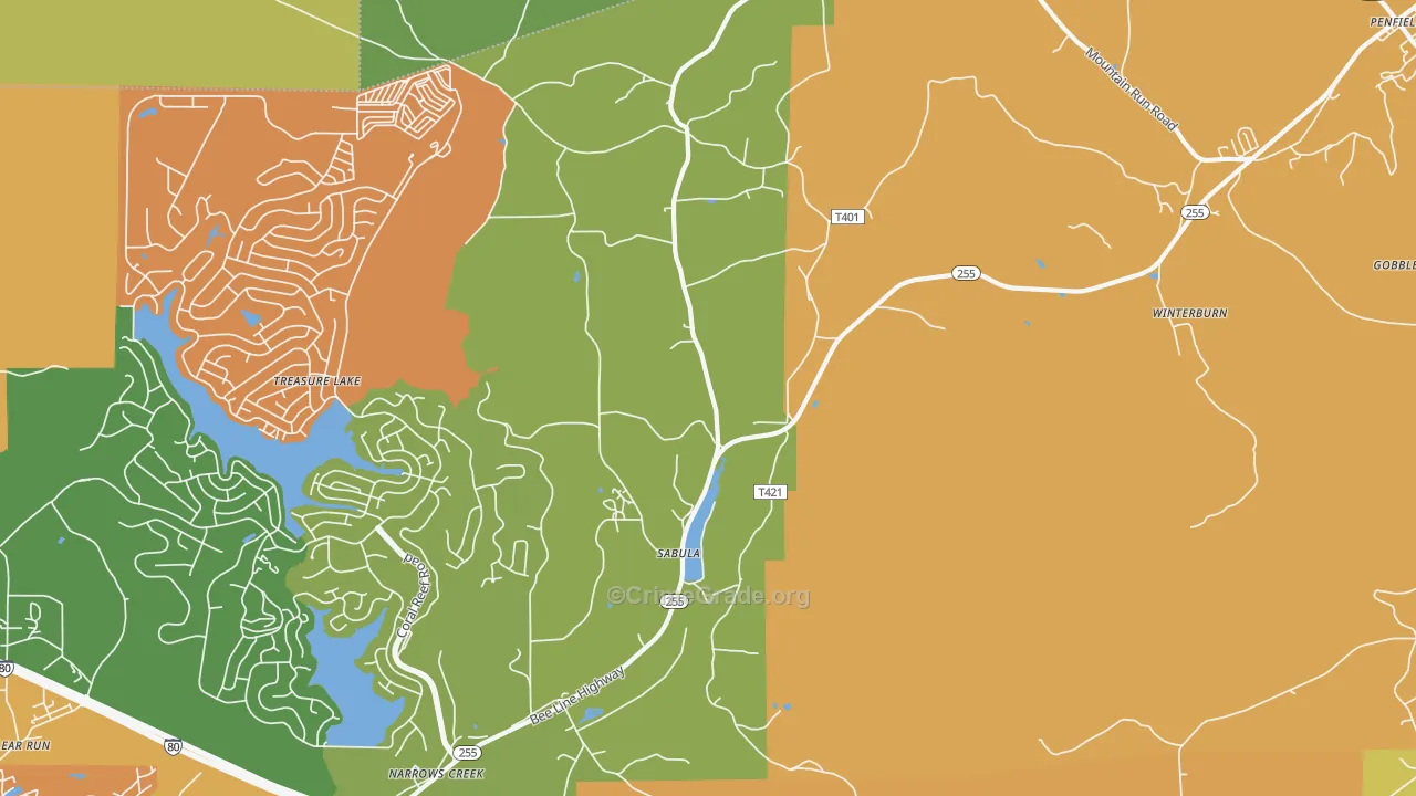 Sabula, PA Map of Robbery Rates