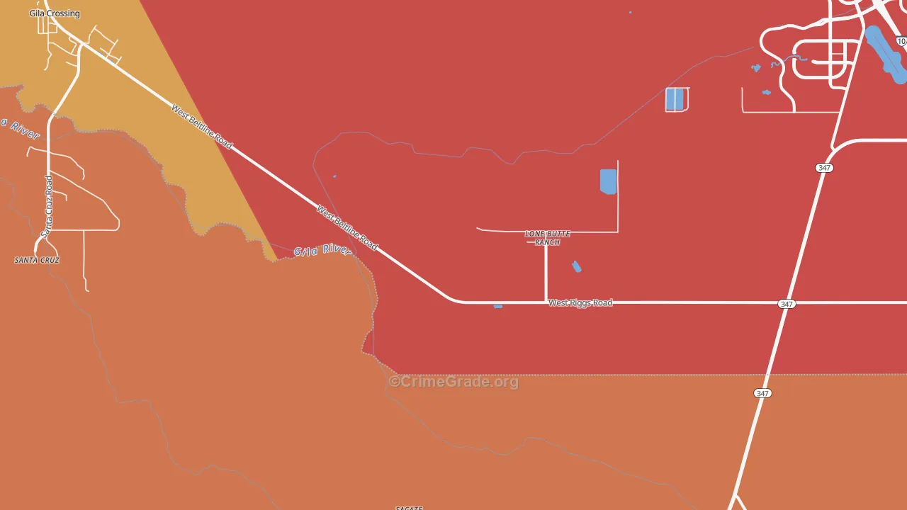 Sacate, AZ Map of Robbery Rates