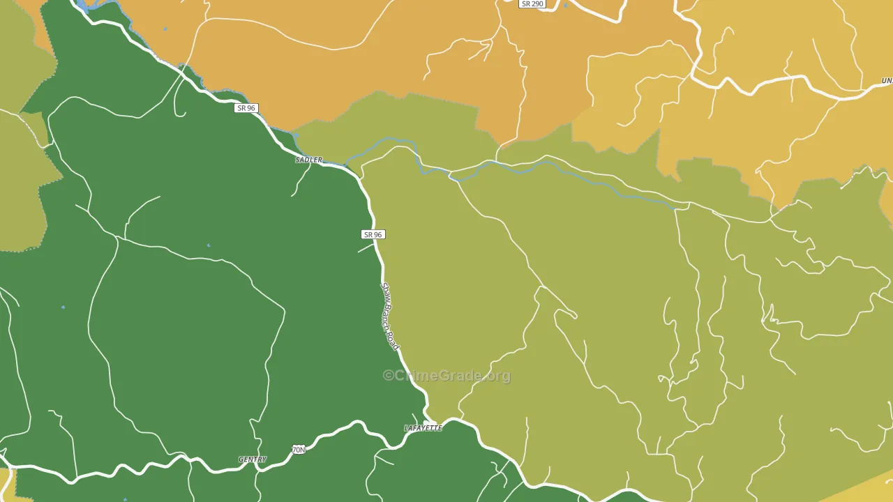Sadler, TN Map of Robbery Rates