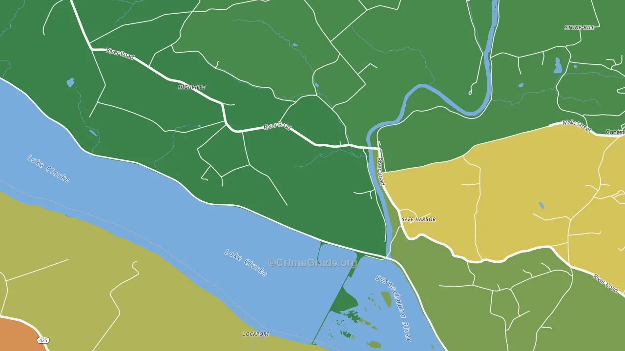 Safe Harbor, PA Map of Robbery Rates