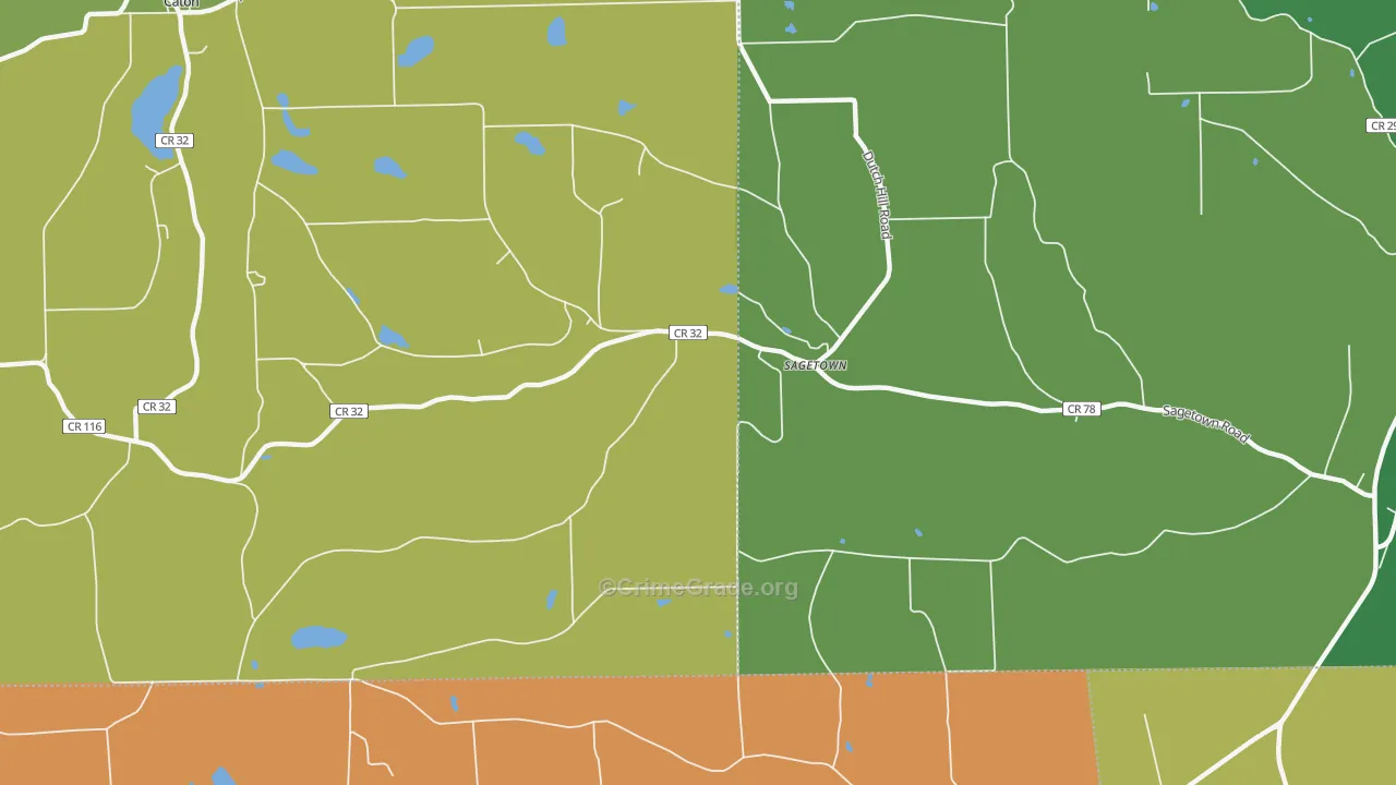 Sagetown, NY Map of Robbery Rates