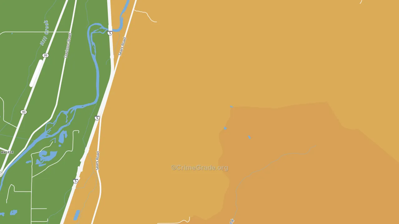 Saginaw, OR Map of Robbery Rates
