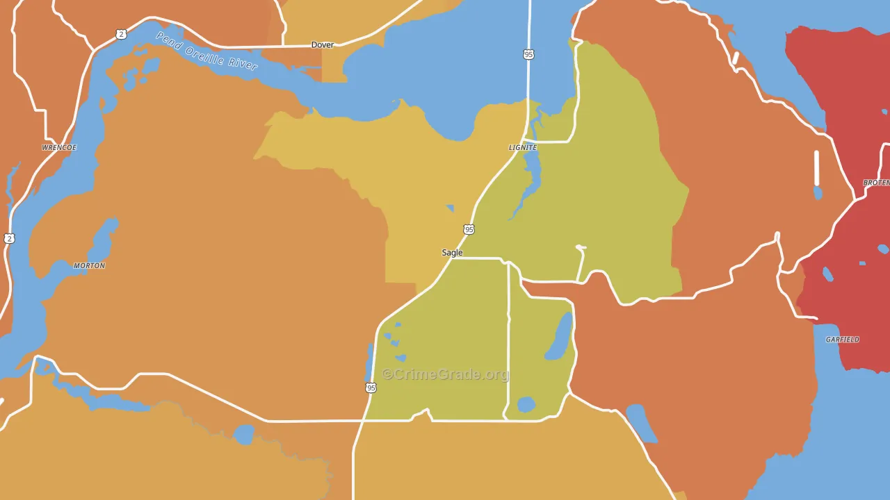 Sagle, ID Map of Robbery Rates