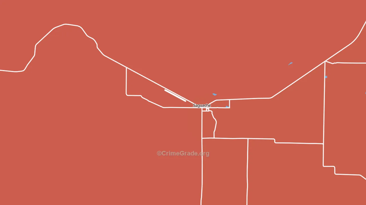 Saguache, CO Map of Robbery Rates