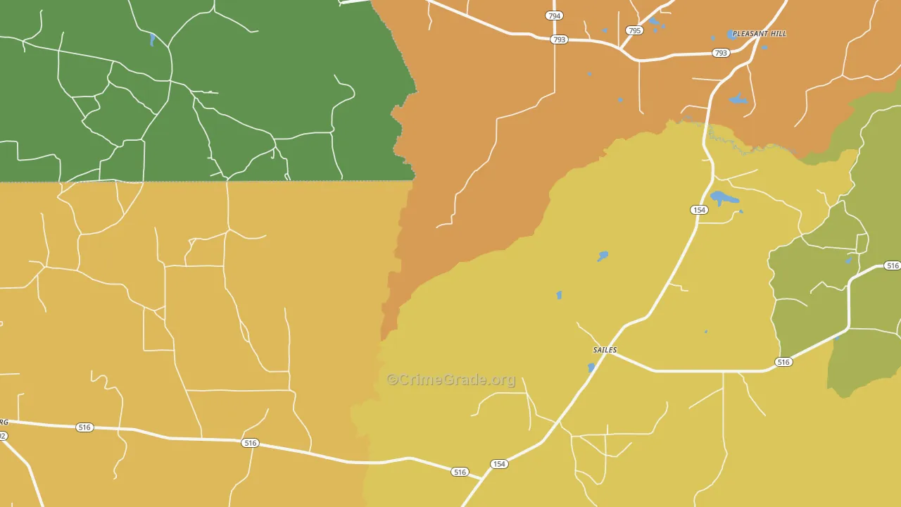 Sailes, LA Map of Robbery Rates