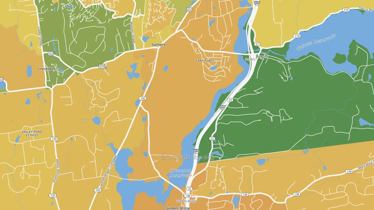 Salem Center, NY Map of Robbery Rates