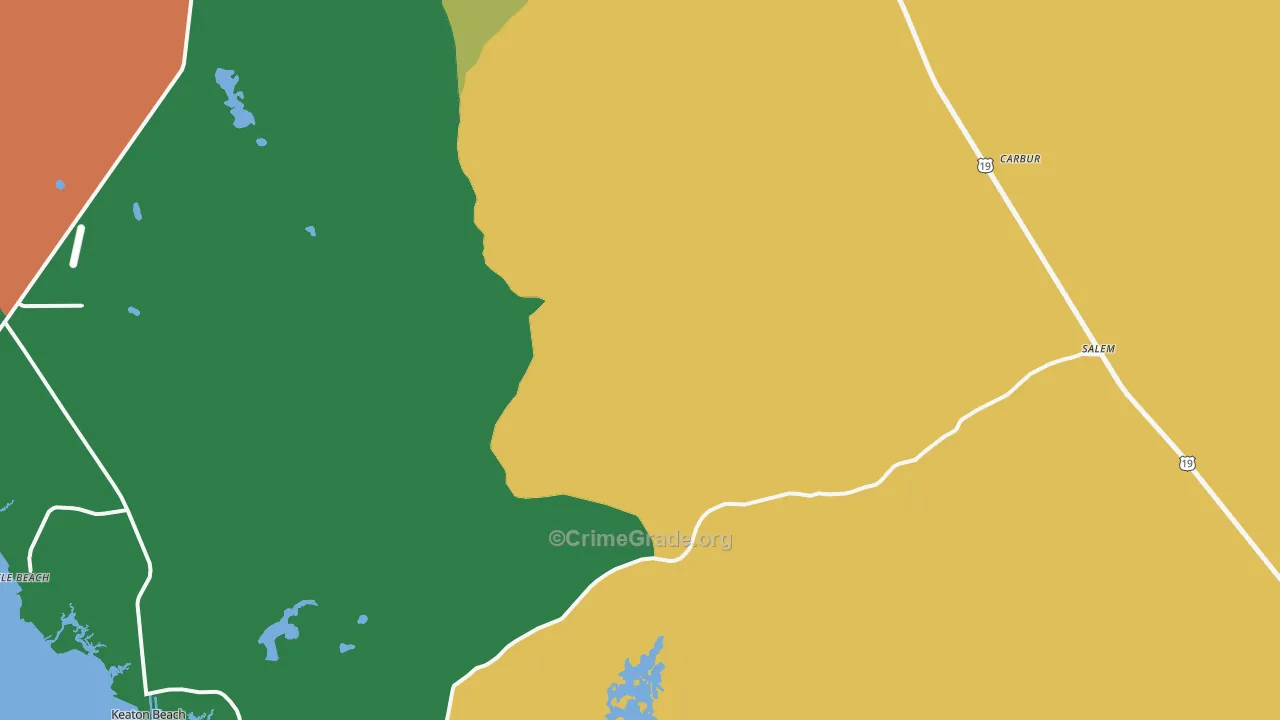 Salem, FL Map of Robbery Rates