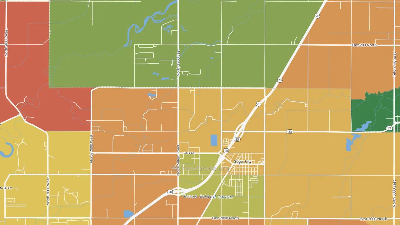 Salem, ID Map of Robbery Rates