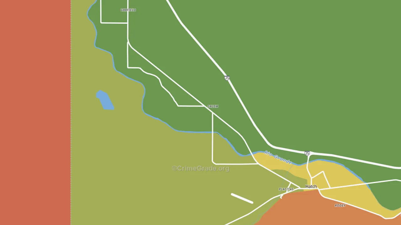 Salem, NM Map of Robbery Rates