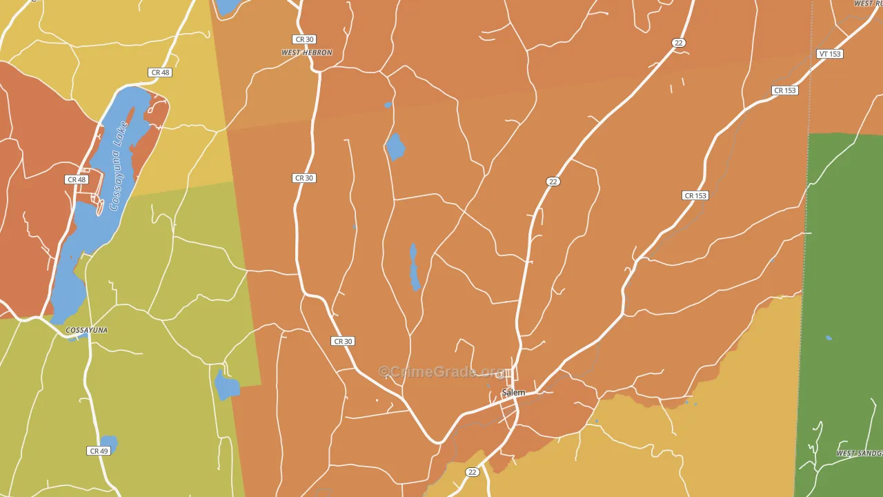 Salem, NY Map of Robbery Rates