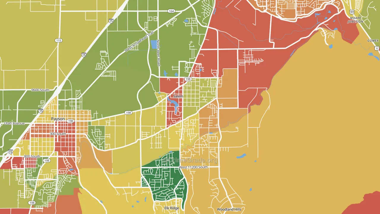 Salem, UT Map of Robbery Rates