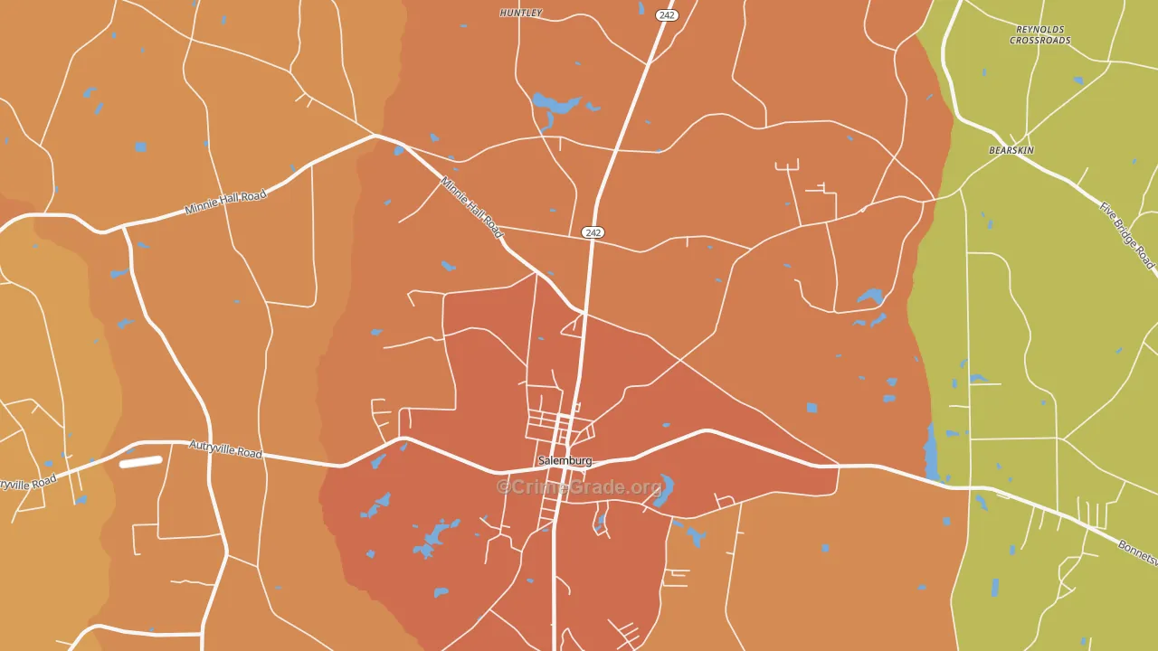 Salemburg, NC Map of Robbery Rates