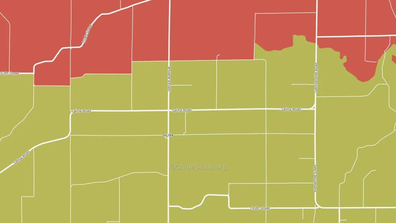 Salina, IA Map of Robbery Rates