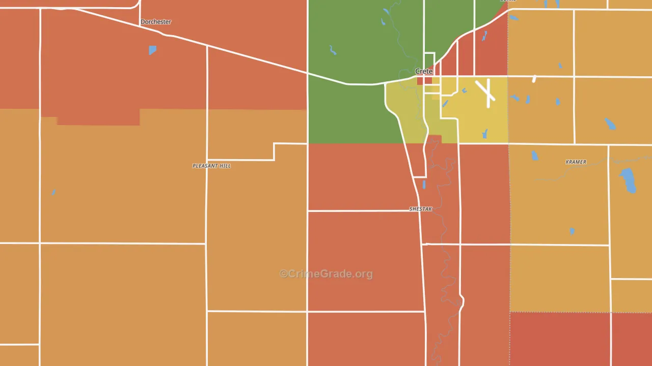 Saline County, NE Map of Robbery Rates