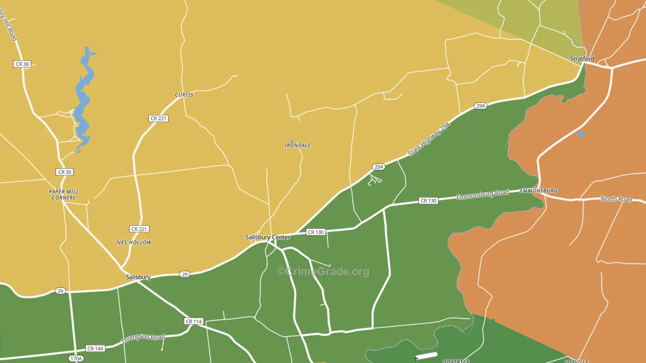 Salisbury Center, NY Map of Robbery Rates