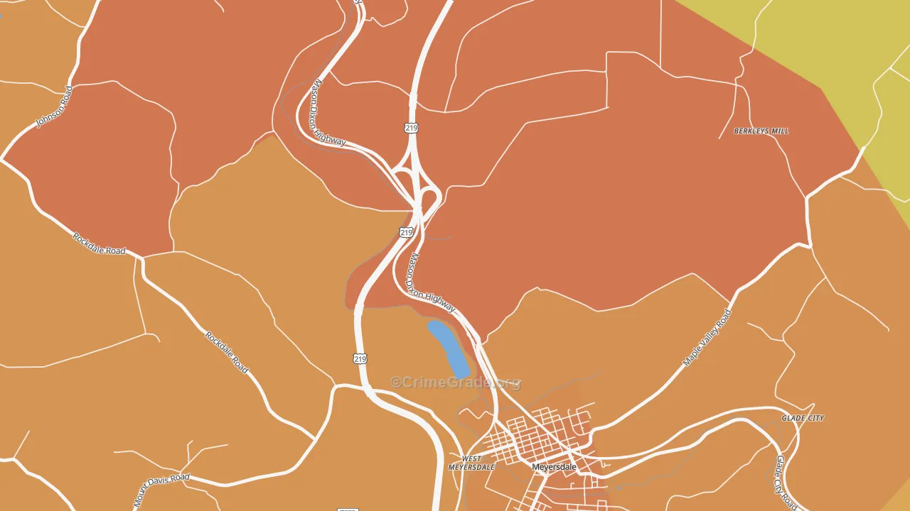 Salisbury Junction, PA Map of Robbery Rates