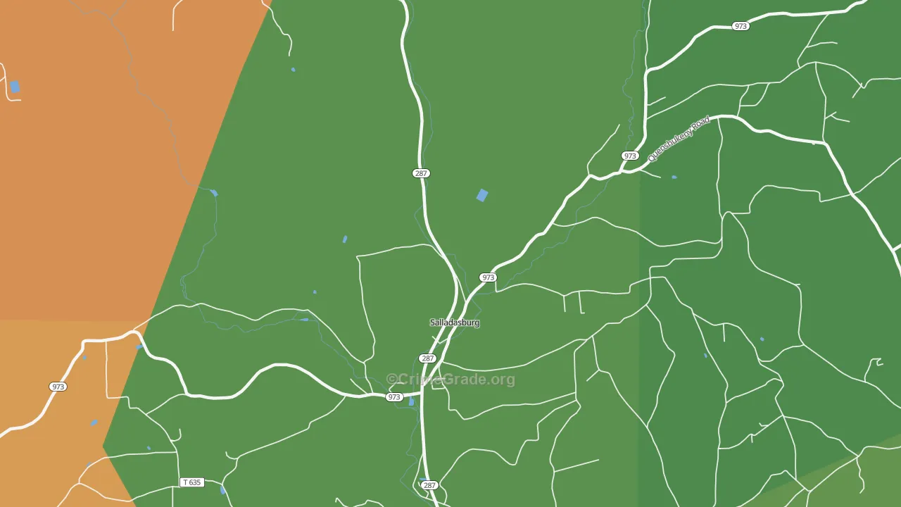 Salladasburg, PA Map of Robbery Rates