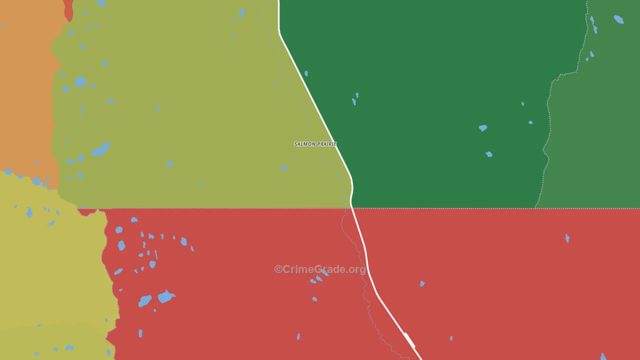 Salmon Prairie, MT Map of Robbery Rates