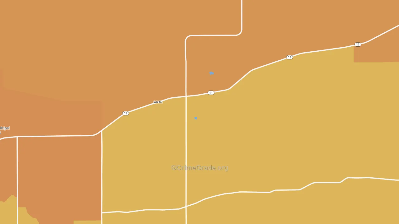 Salol, MN Map of Robbery Rates