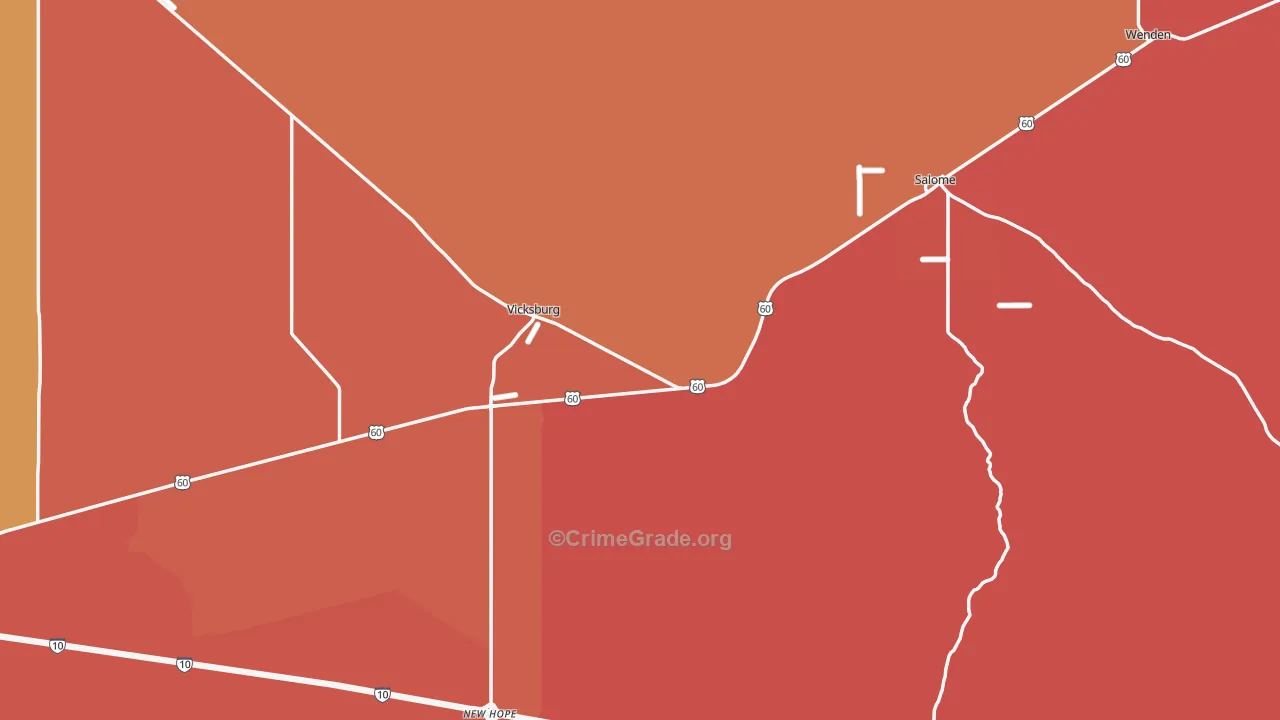 Salome, AZ Map of Robbery Rates