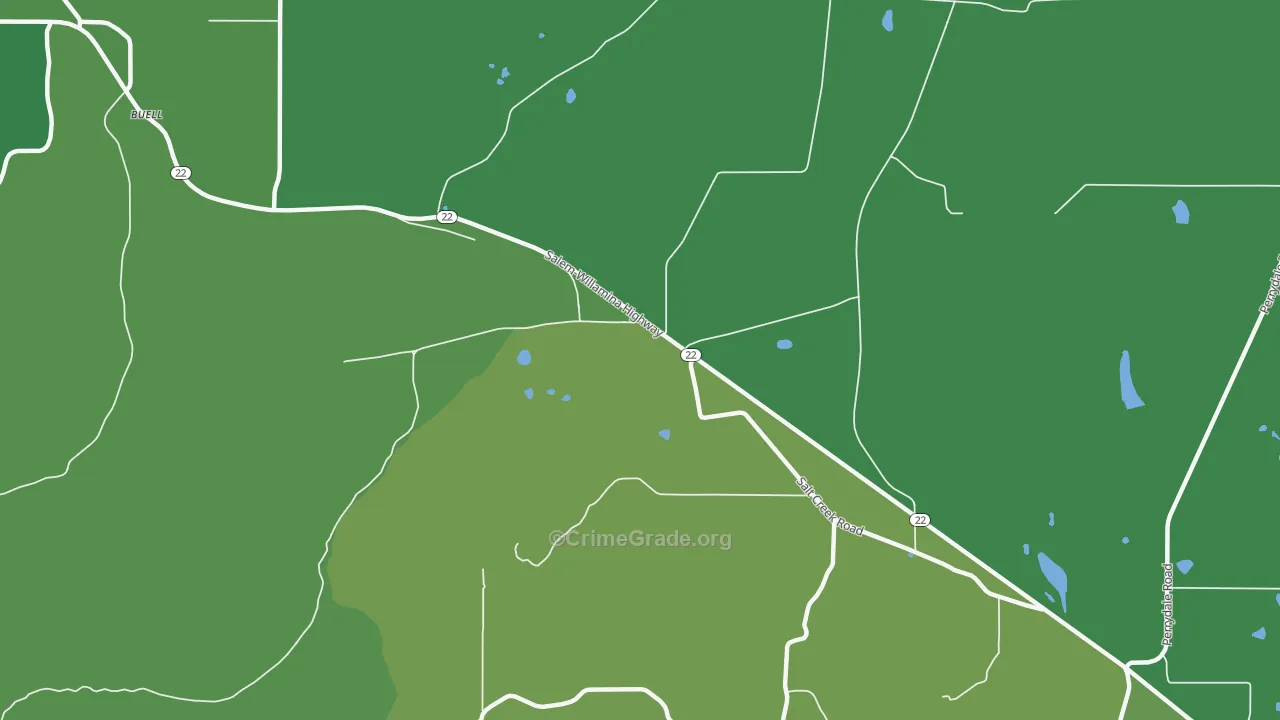 Salt Creek, OR Map of Robbery Rates