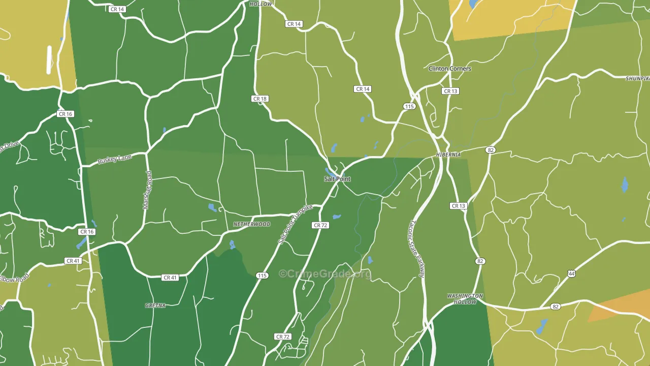Salt Point, NY Map of Robbery Rates