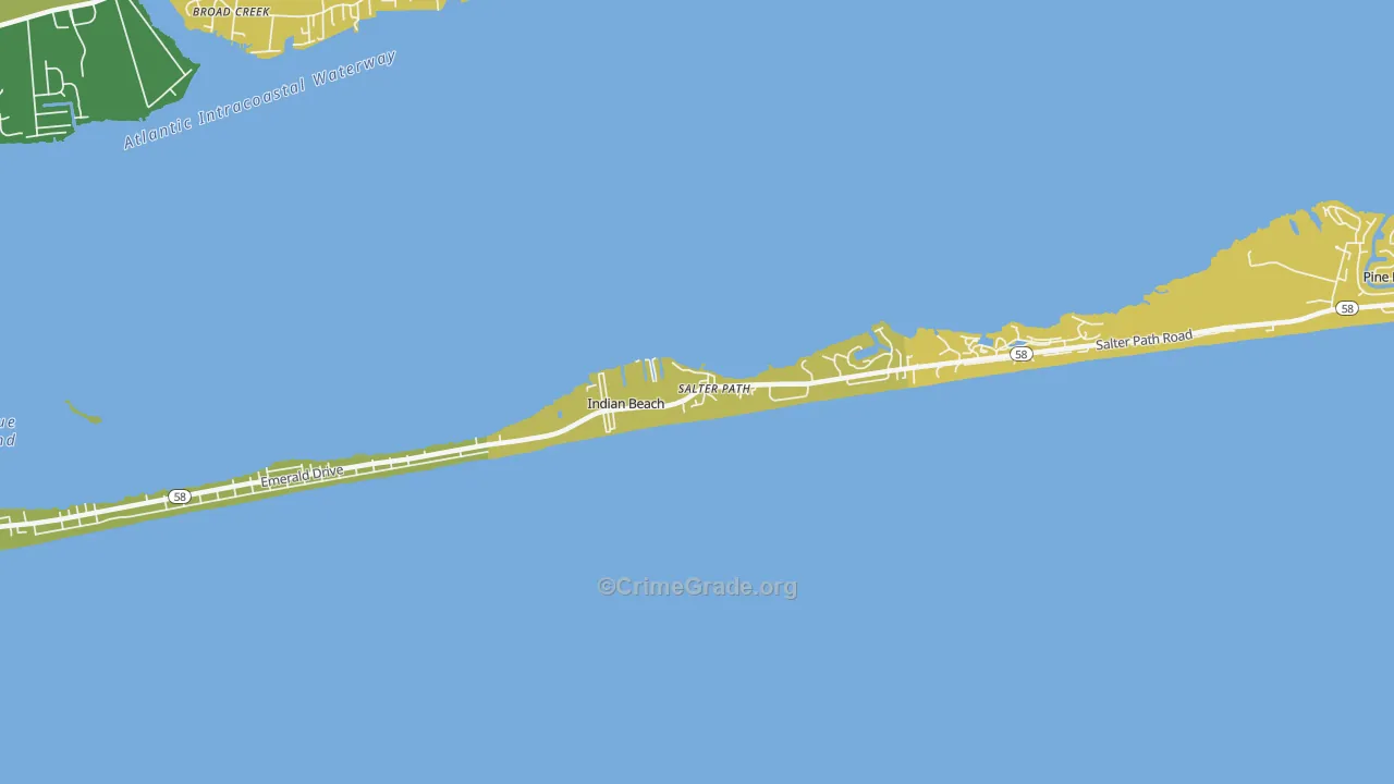 Salter Path, NC Map of Robbery Rates