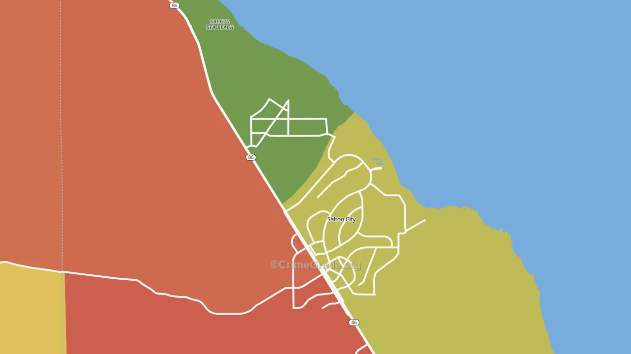 Salton City, CA Map of Robbery Rates