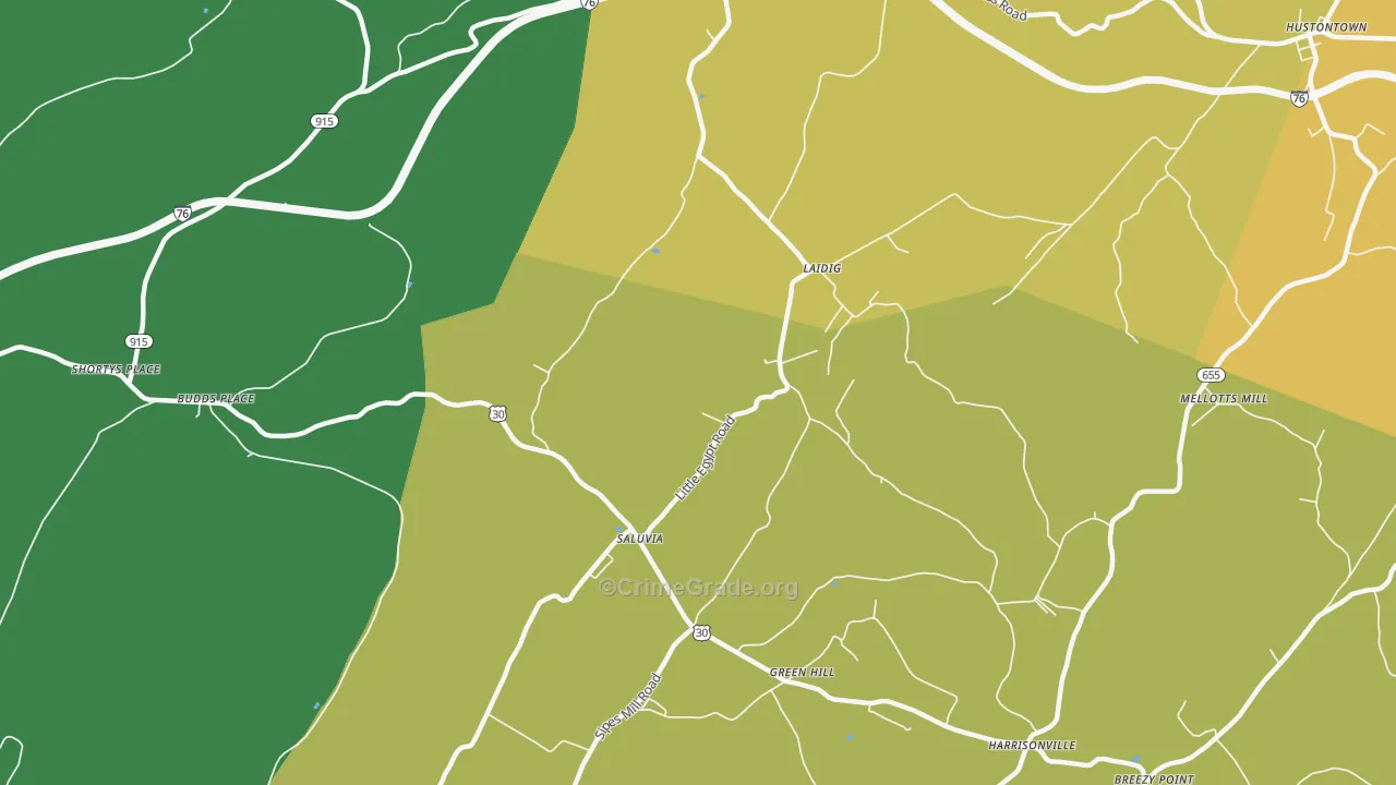 Saluvia, PA Map of Robbery Rates