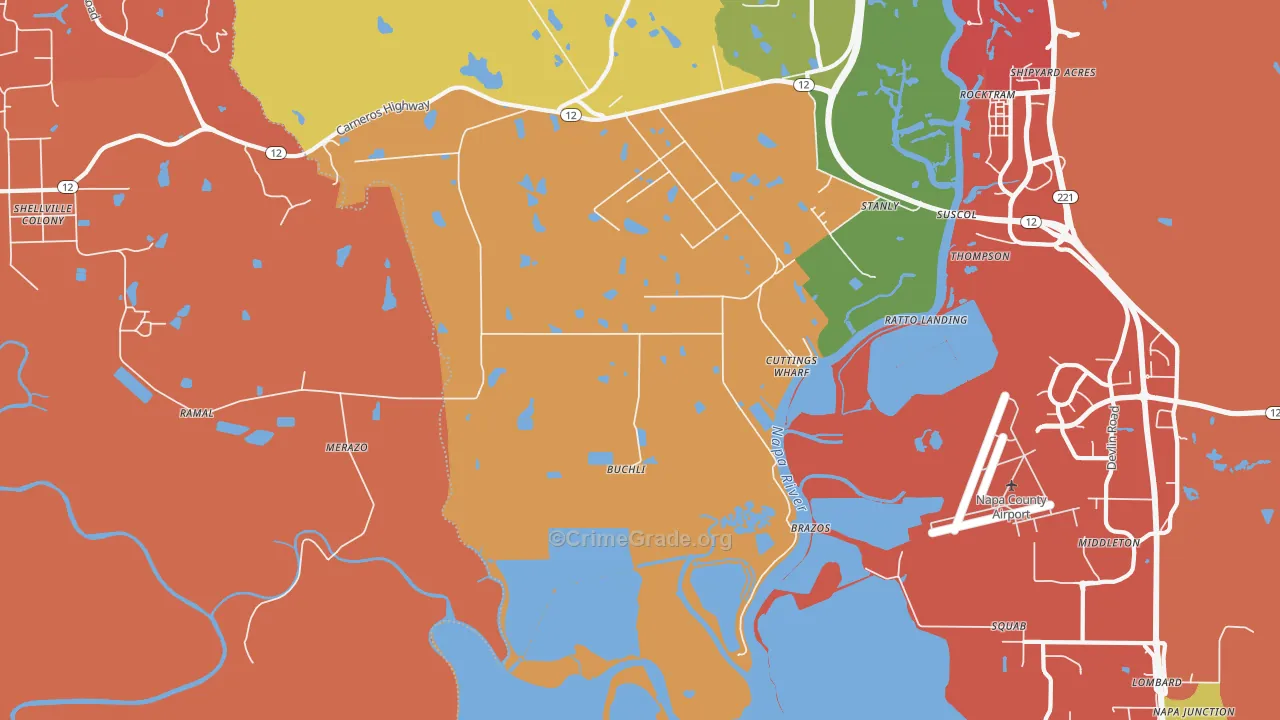 Salvador, CA Map of Robbery Rates