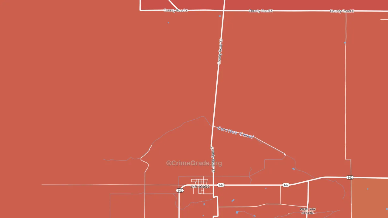 San Acacio, CO Map of Robbery Rates